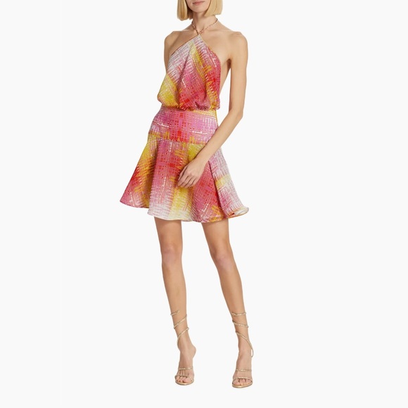 NWT💕SILVIA TCHERASSI Denita Halter Minidress in Magenta Size L - Picture 16 of 16